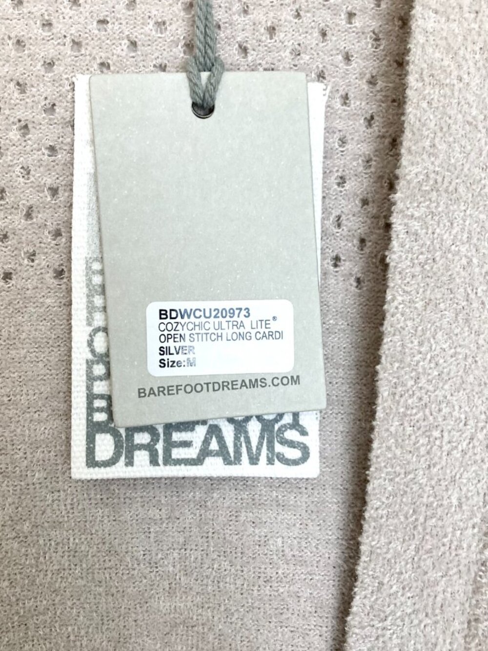 BAREFOOT DREAMS CozyChic Ultra Lite Open Stitch Cardigan Duster Size M Silver - Picture 5 of 12
